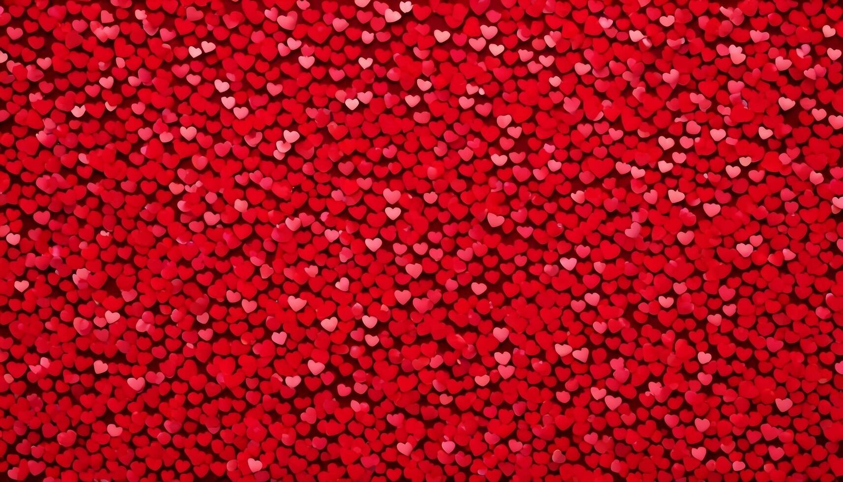AI generated A Valentine's Day Scene A Red Background Filled with Shiny Red Hearts photo