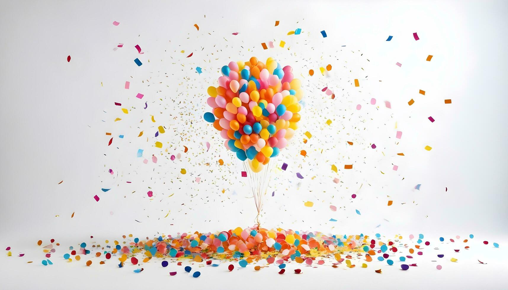 AI generated Celebration of Color A Vibrant Array of Balloons and Confetti photo