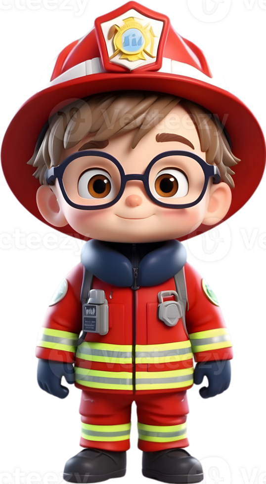 AI generated Cartoon boy with occupation illustration, cute little worker graphic, diverse professions artwork, boy in uniform design, career exploration concept, occupation character illustration png