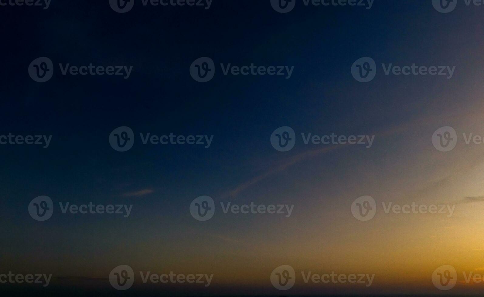 Horizon panorama and dramatic twilight sky and cloud sunset background. Natural sky background texture, beautiful color. photo