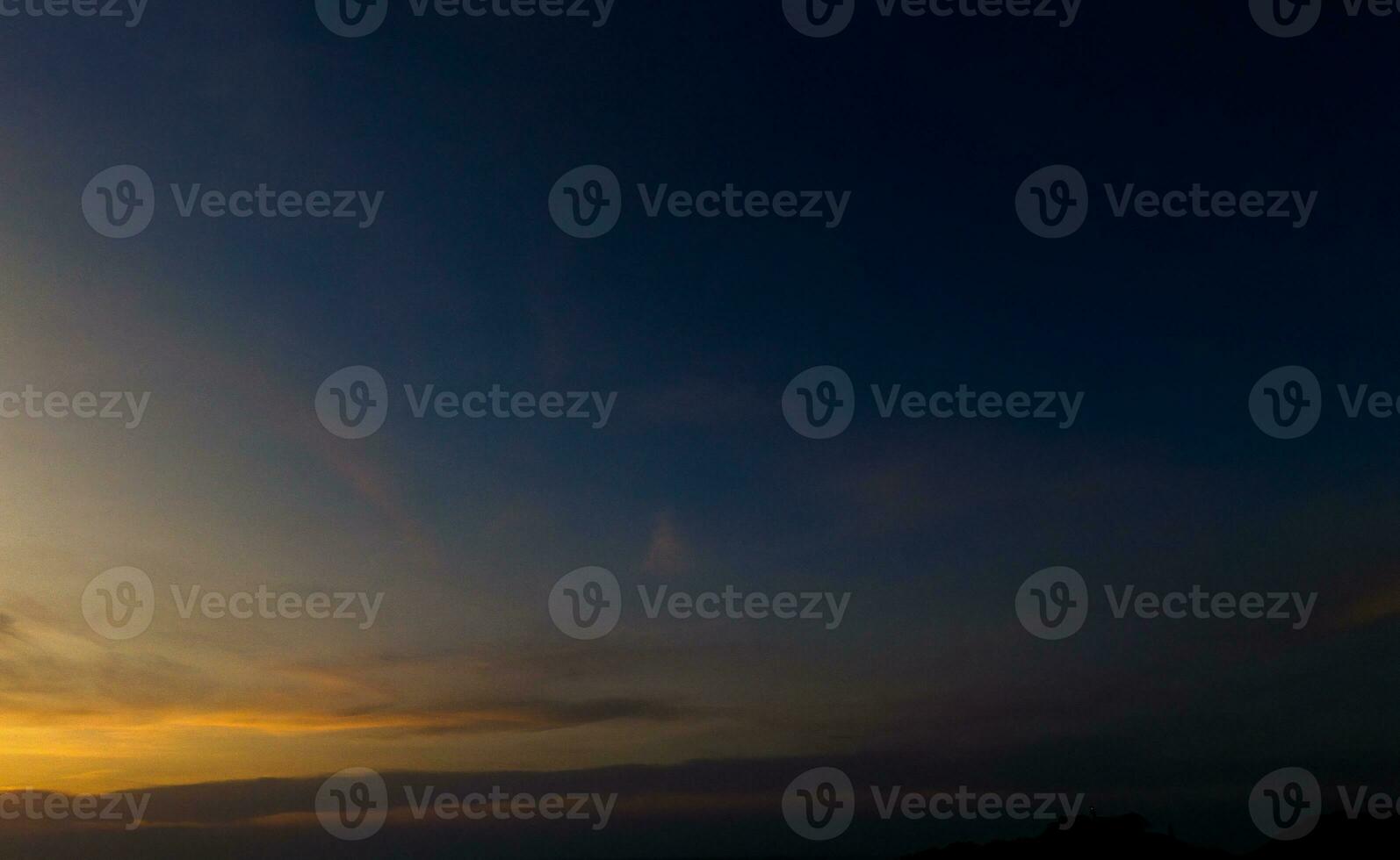 Horizon panorama and dramatic twilight sky and cloud sunset background. Natural sky background texture, beautiful color. photo