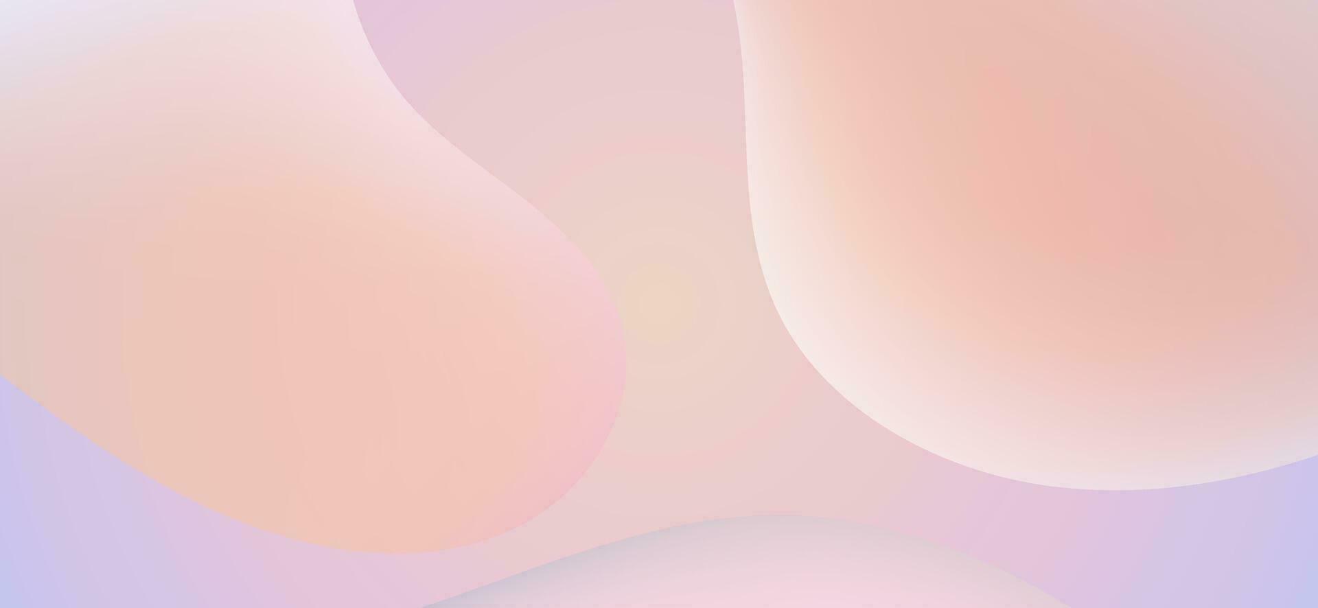 Gradient background with abstract volumetric shapes. Delicate blurred pattern with soft amoebic shapes. Poster with cloud figures in nude color vector