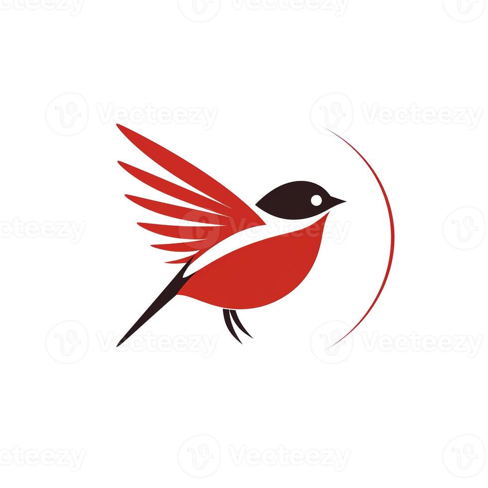 AI generated vintage logo of a bird. Generative AI photo