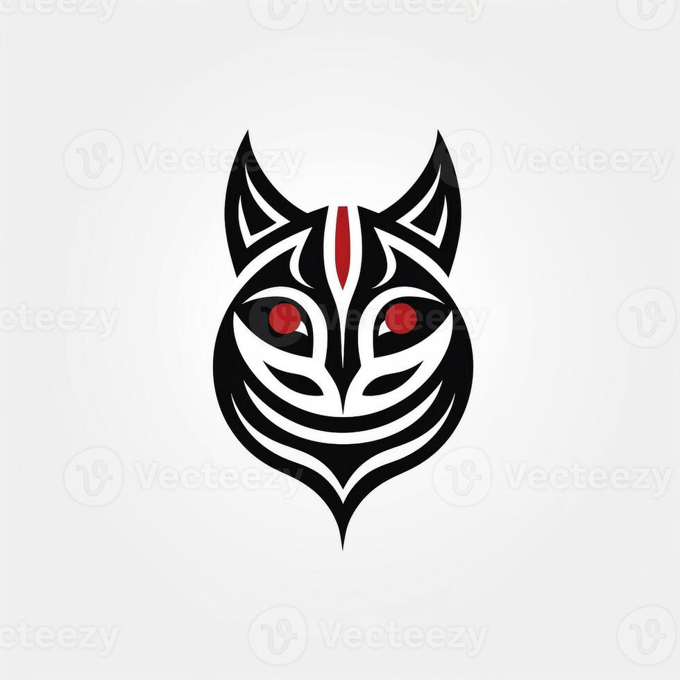 AI generated tribal logo of a cat. Generative AI photo