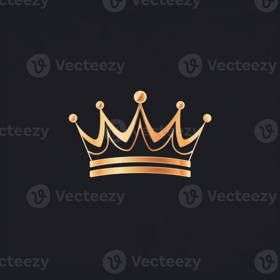 AI generated vintage logo of a crown. Generative AI photo