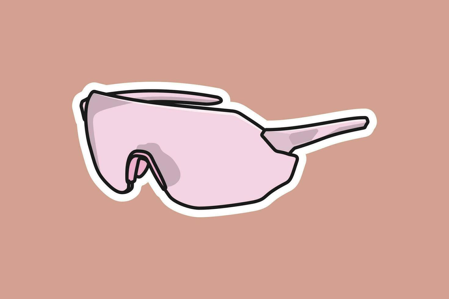 Summer Shiny Sun Glasses Sticker with New Style Shape vector illustration. Summer glasses object icon concept. Summer fashion glasses sticker design with shadow vector logo.
