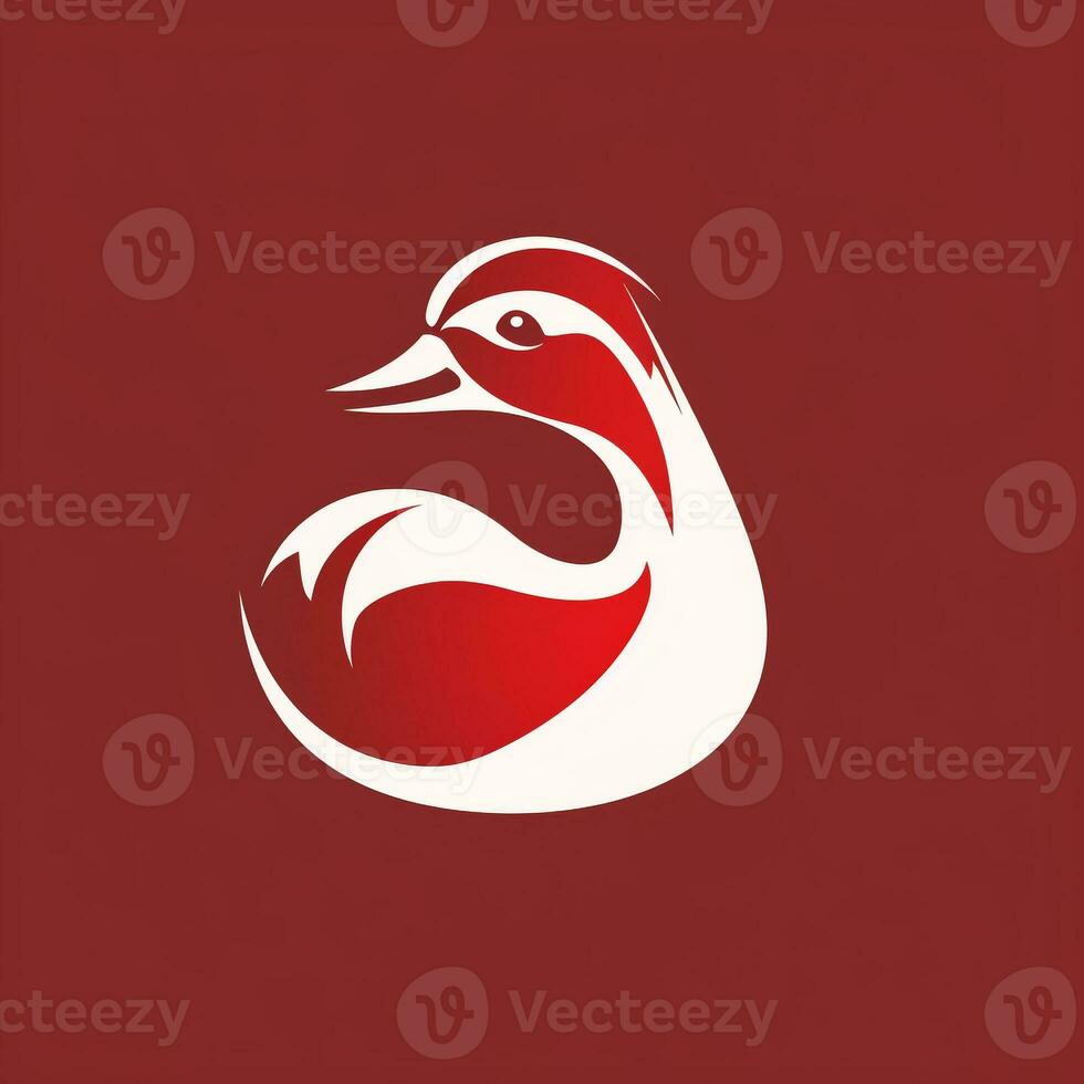 AI generated vintage logo of a duck. Generative AI photo