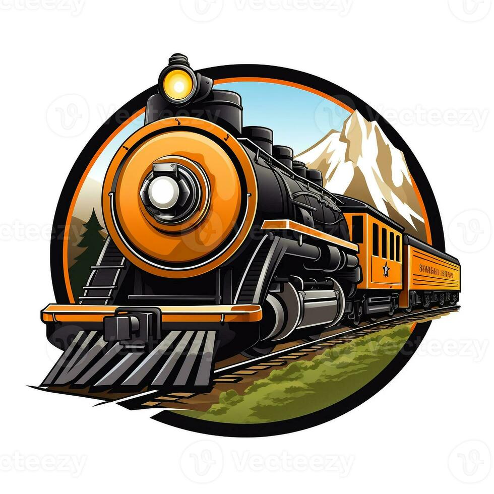 AI generated photo of logo of a train. Generative AI