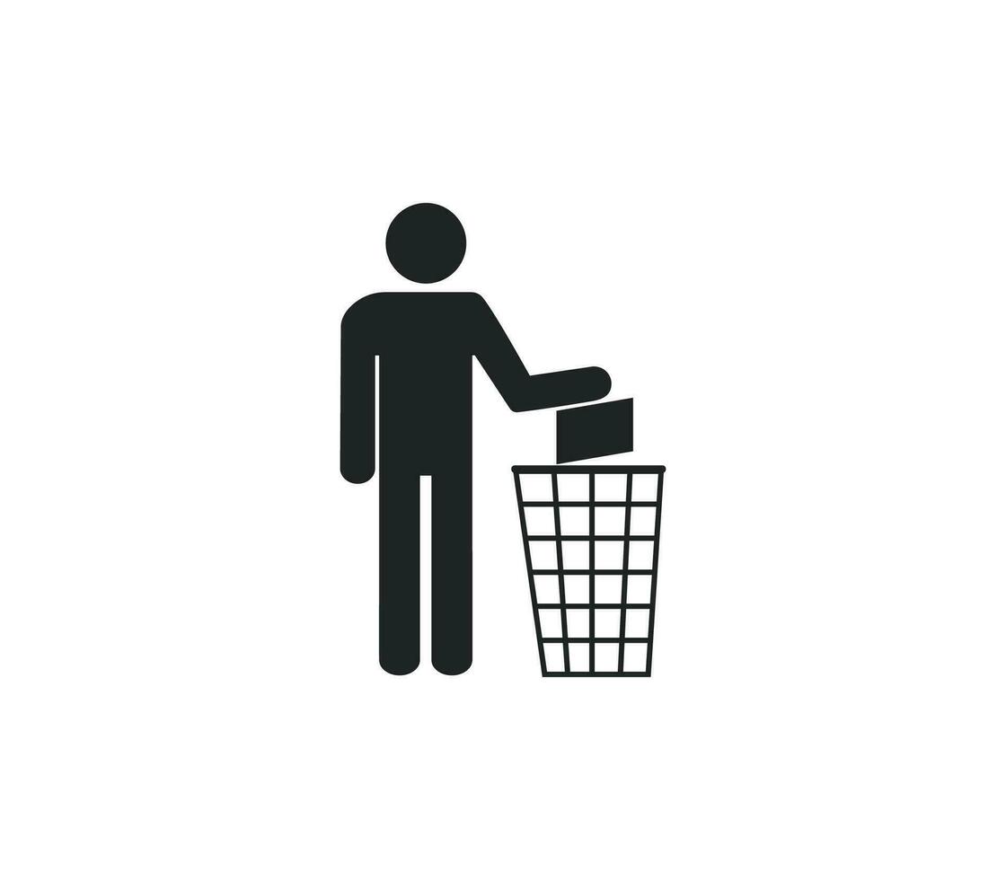 Trash, garbage icon. Vector illustration.