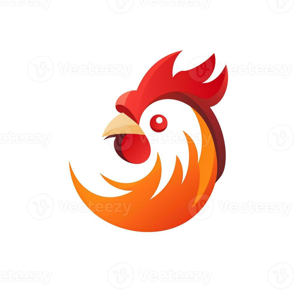 AI generated photo of logo of a chicken. Generative AI