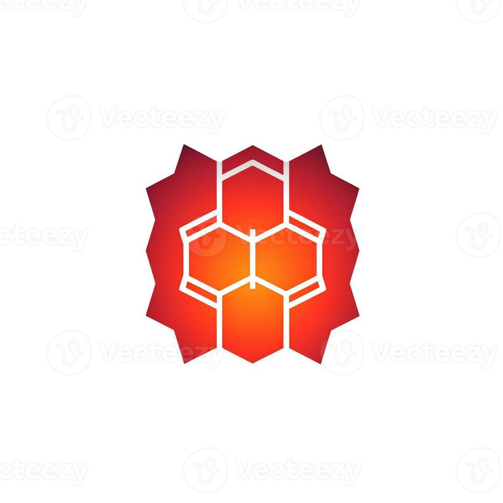 AI generated illustrative logo of a hexagon. Generative AI photo