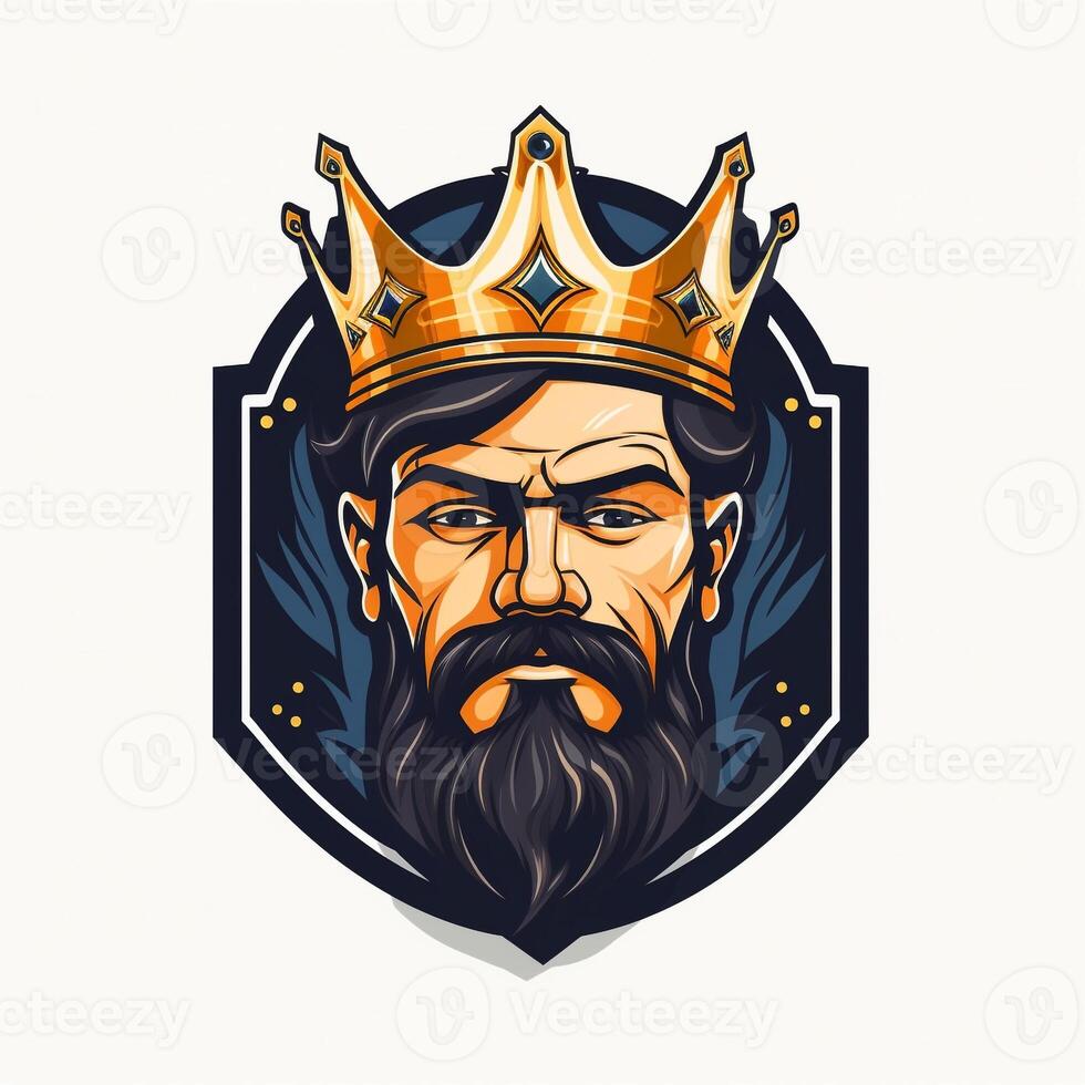 AI generated illustrative logo of a king. Generative AI photo