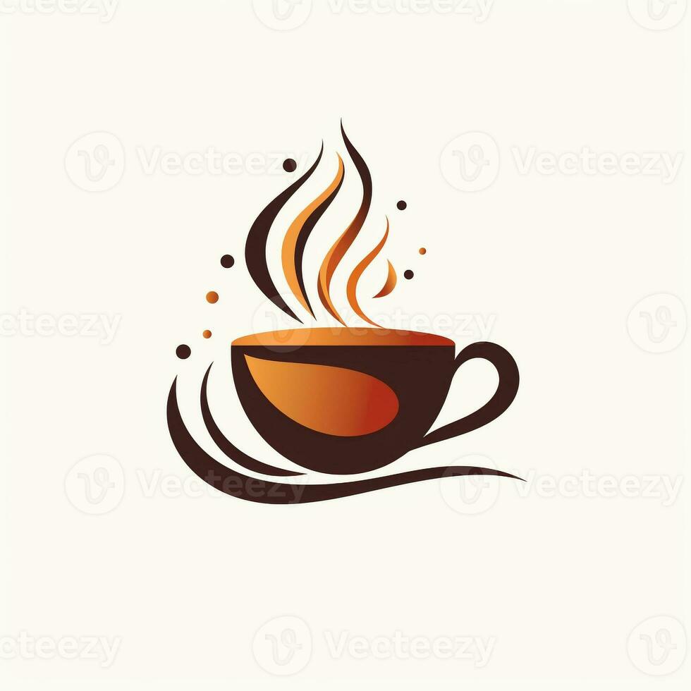 AI generated fancy logo of a coffeecup. Generative AI photo