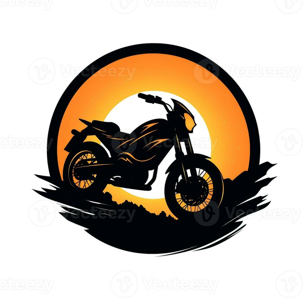 AI generated fancy motorcycle logo. Generative AI photo