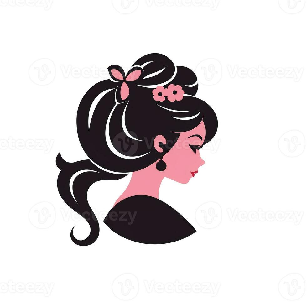 AI generated fancy logo of a princess. Generative AI photo