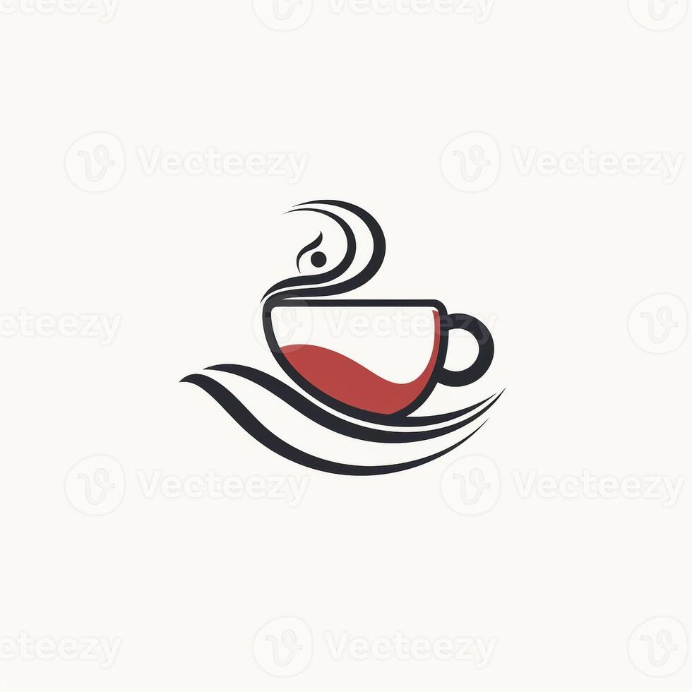 AI generated fancy logo of a coffeecup. Generative AI photo