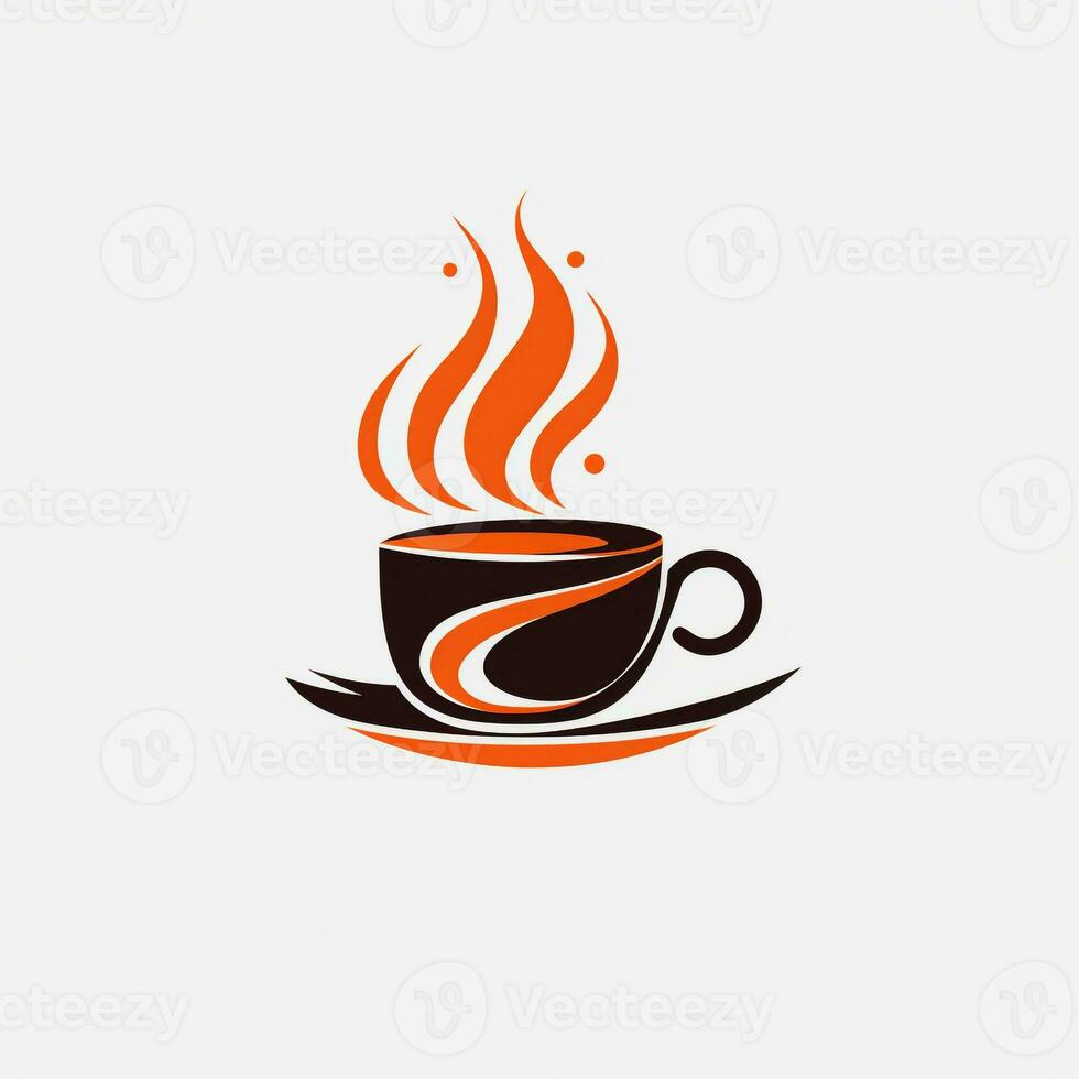 AI generated fancy logo of a coffeecup. Generative AI photo