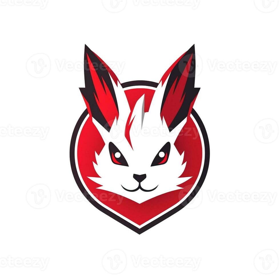 AI generated Emblem logo of a rabbit. Generative AI photo