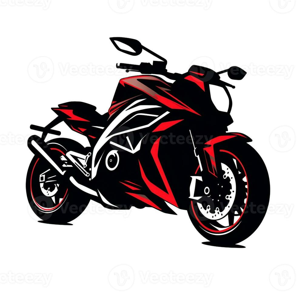 AI generated fancy motorcycle logo. Generative AI photo