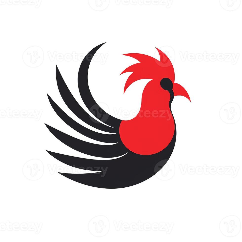 AI generated fancy chicken logo. Generative AI photo