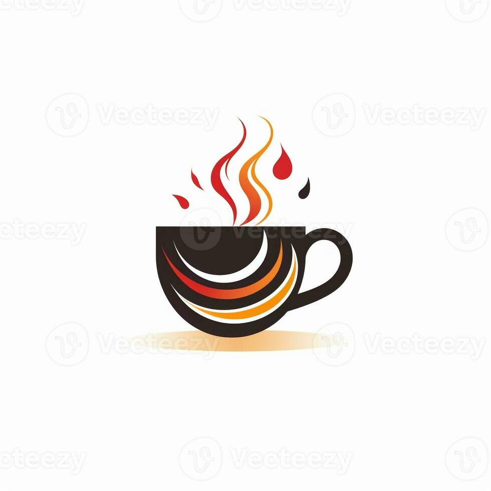AI generated emblem logo of a coffeecup. Generative AI photo