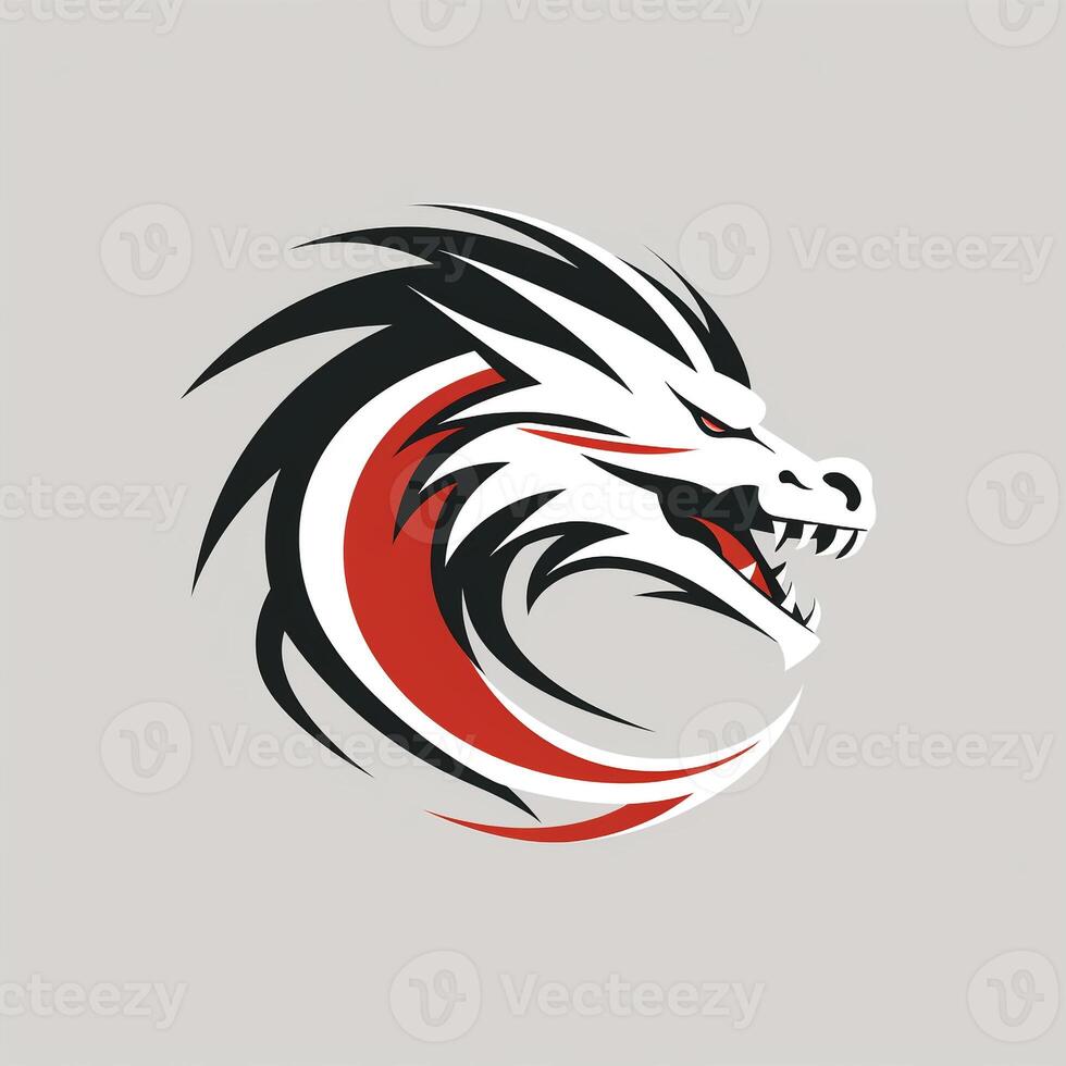 AI generated fancy dragon logo. Generative AI photo