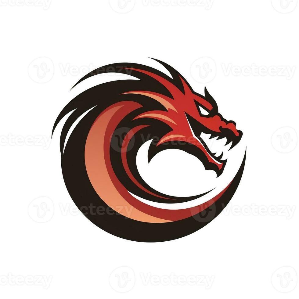 AI generated fancy dragon logo. Generative AI photo