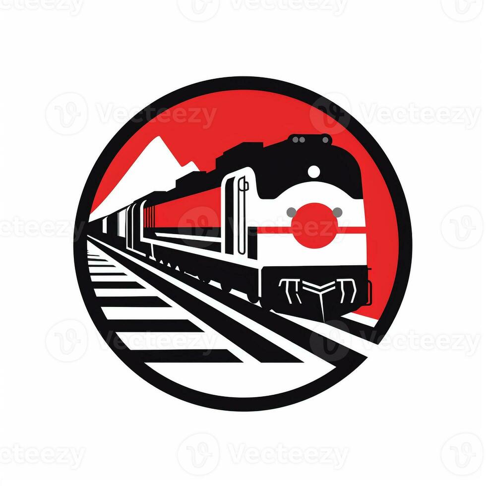 AI generated Emblem logo of a train. Generative AI photo