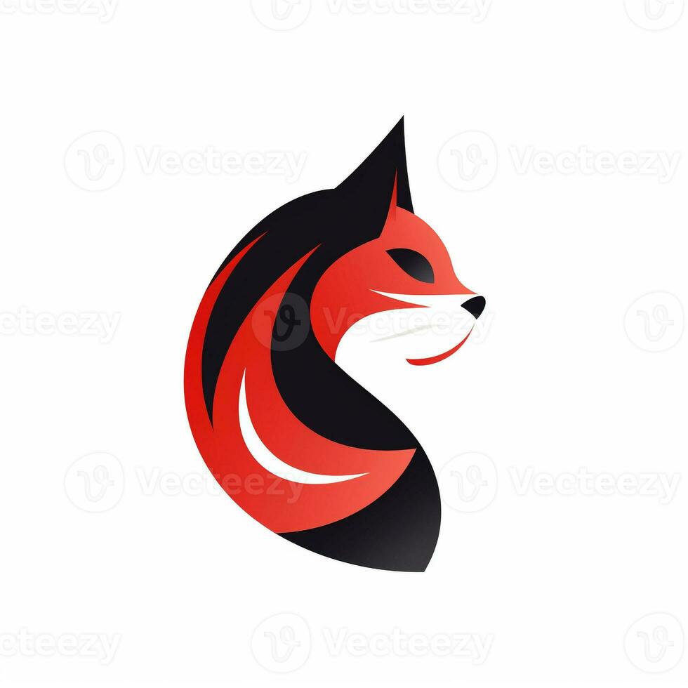 AI generated fancy cat logo. Generative AI photo