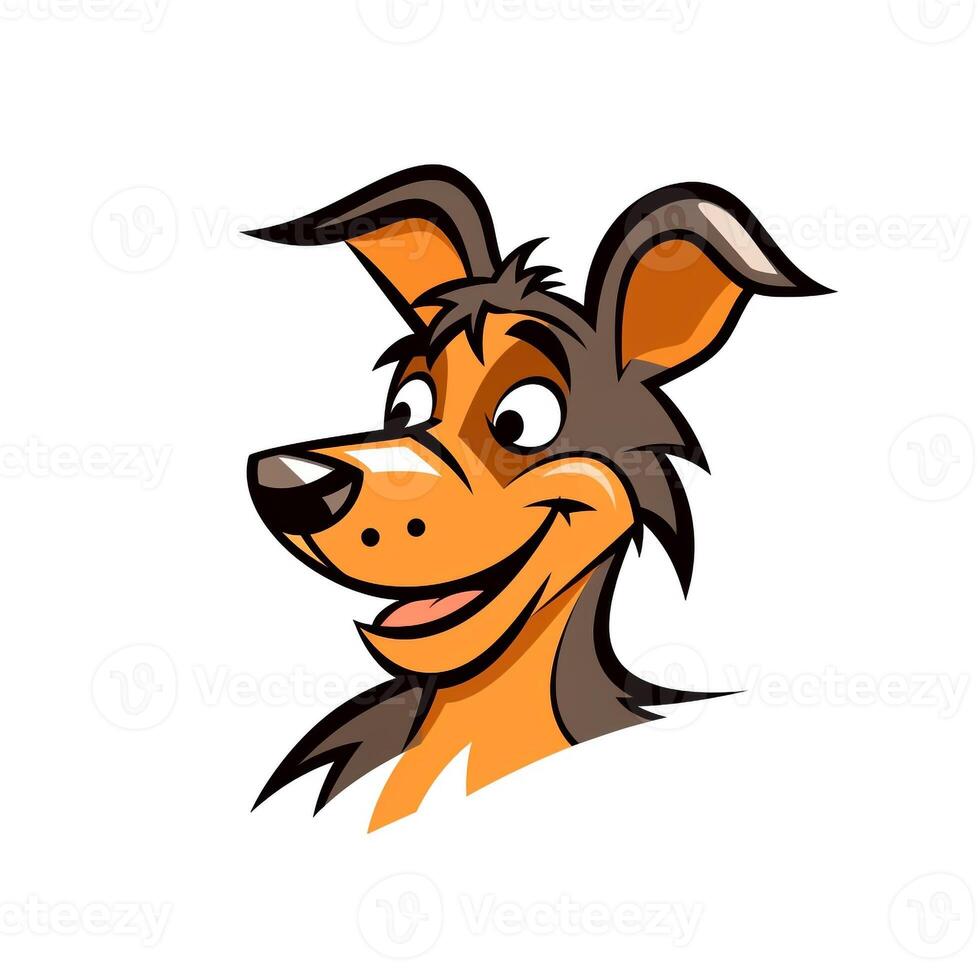 AI generated cartoon logo of a dog. Generative AI photo