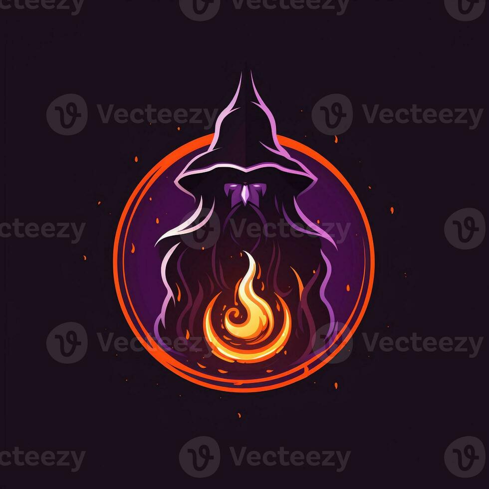 AI generated abstract logo of a wizard. Generative AI photo