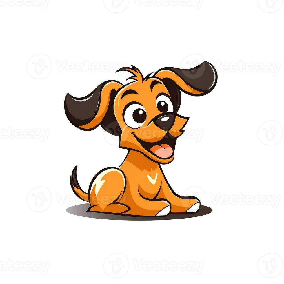 AI generated cartoon logo of a dog. Generative AI photo
