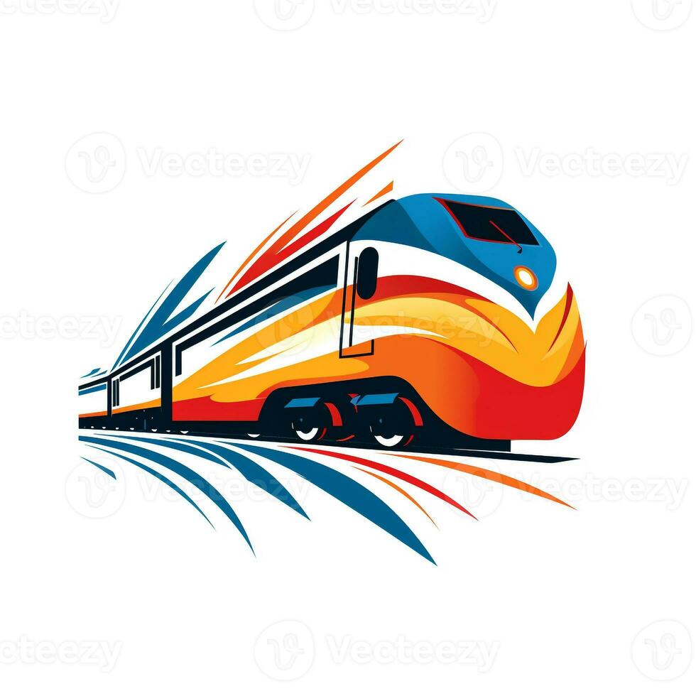 AI generated abstract logo of a train. Generative AI photo