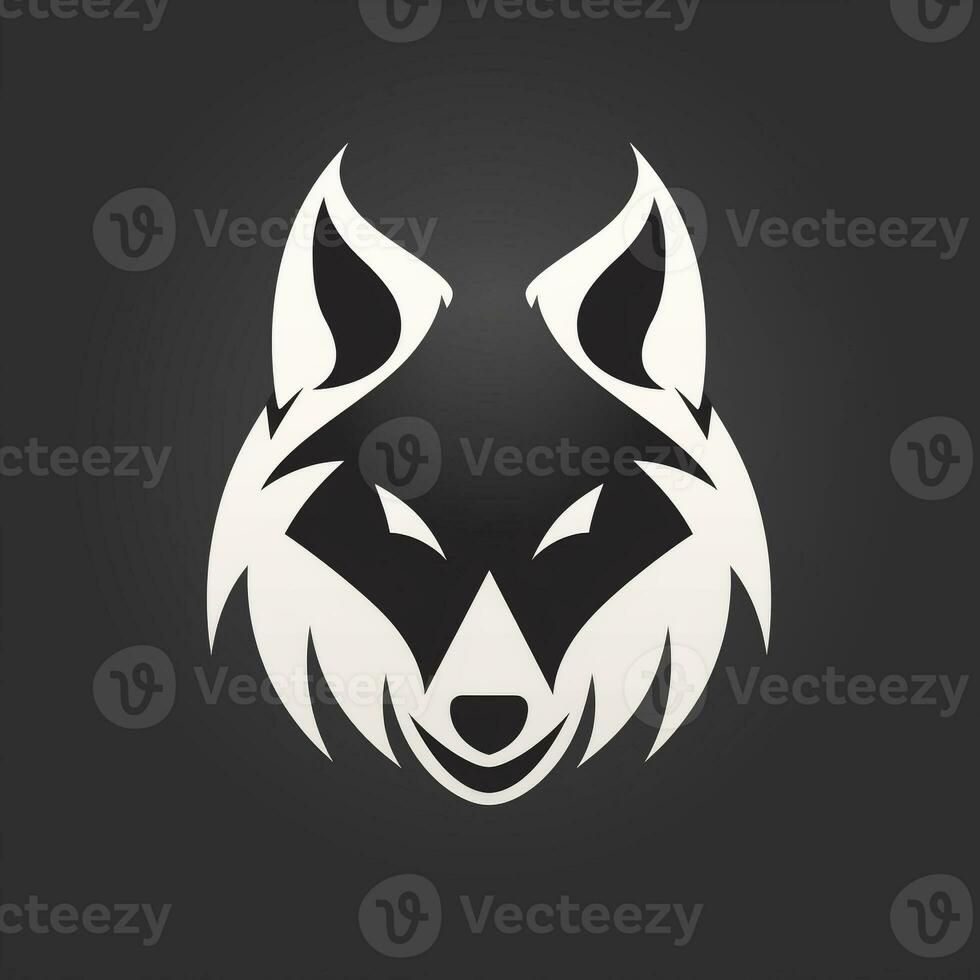 AI generated cute wolf head logo. Generative AI photo