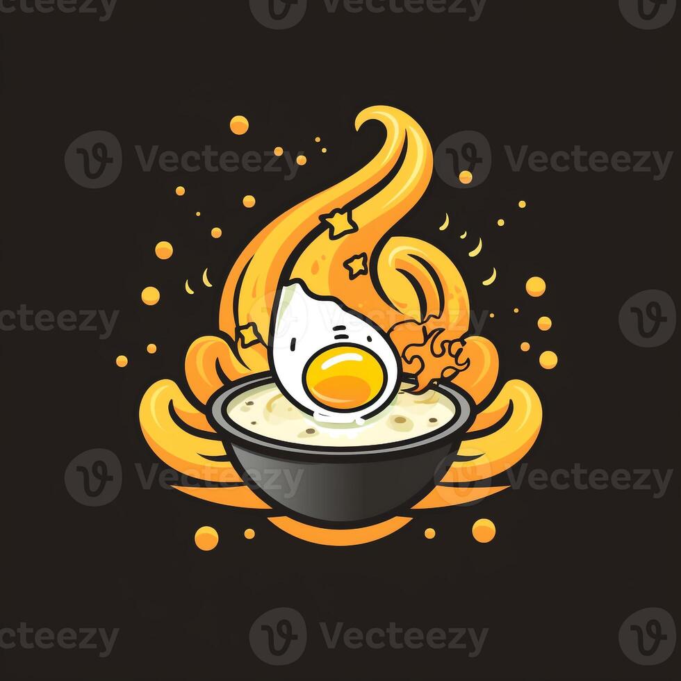 ai generado dibujos animados logo de un ramen generativo ai foto