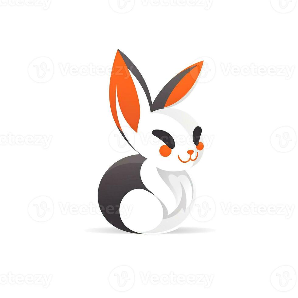 AI generated cartoon logo of a rabbit. Generative AI photo
