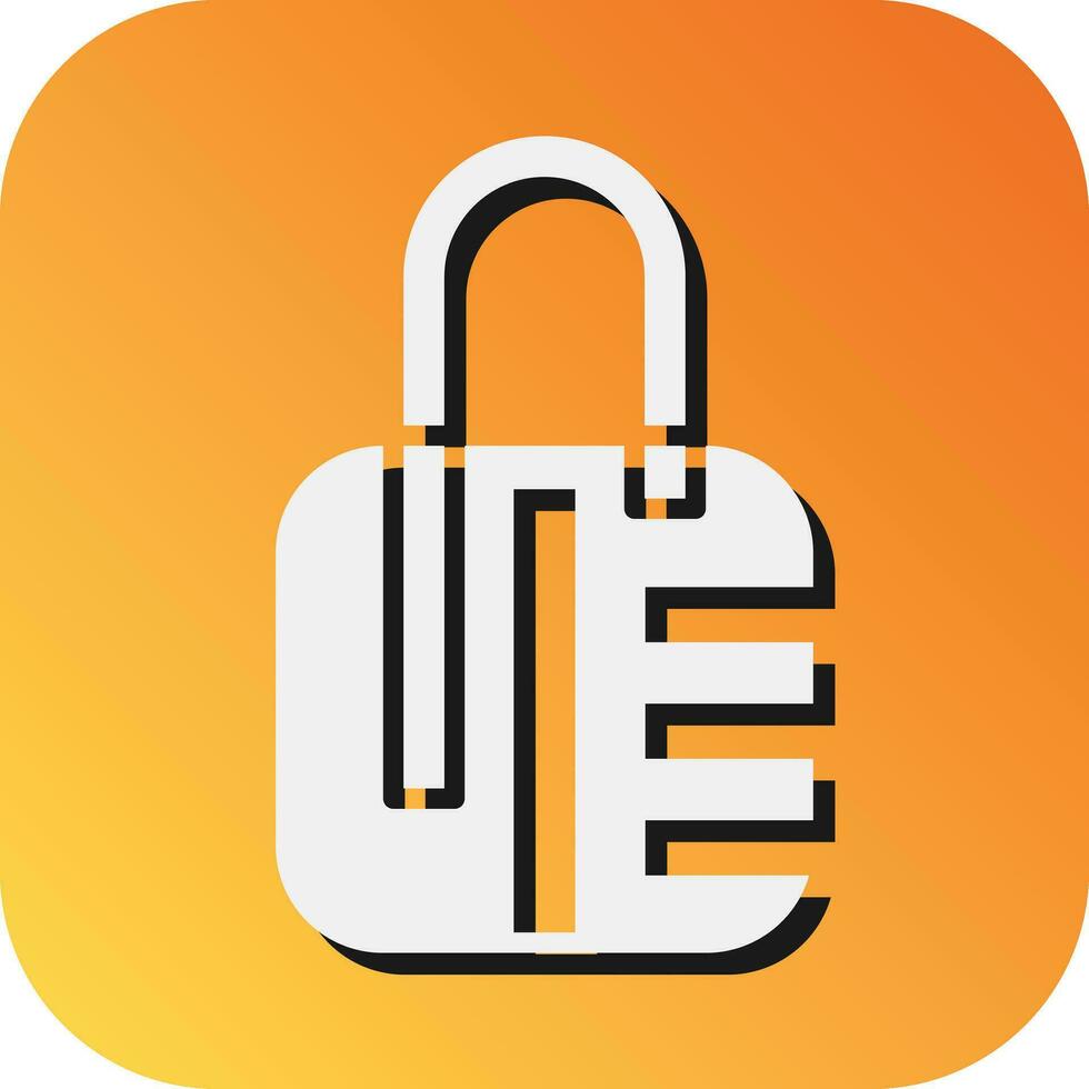 Practice Lock  Vector Glyph Gradient Background Icon For Personal And Commercial Use.
