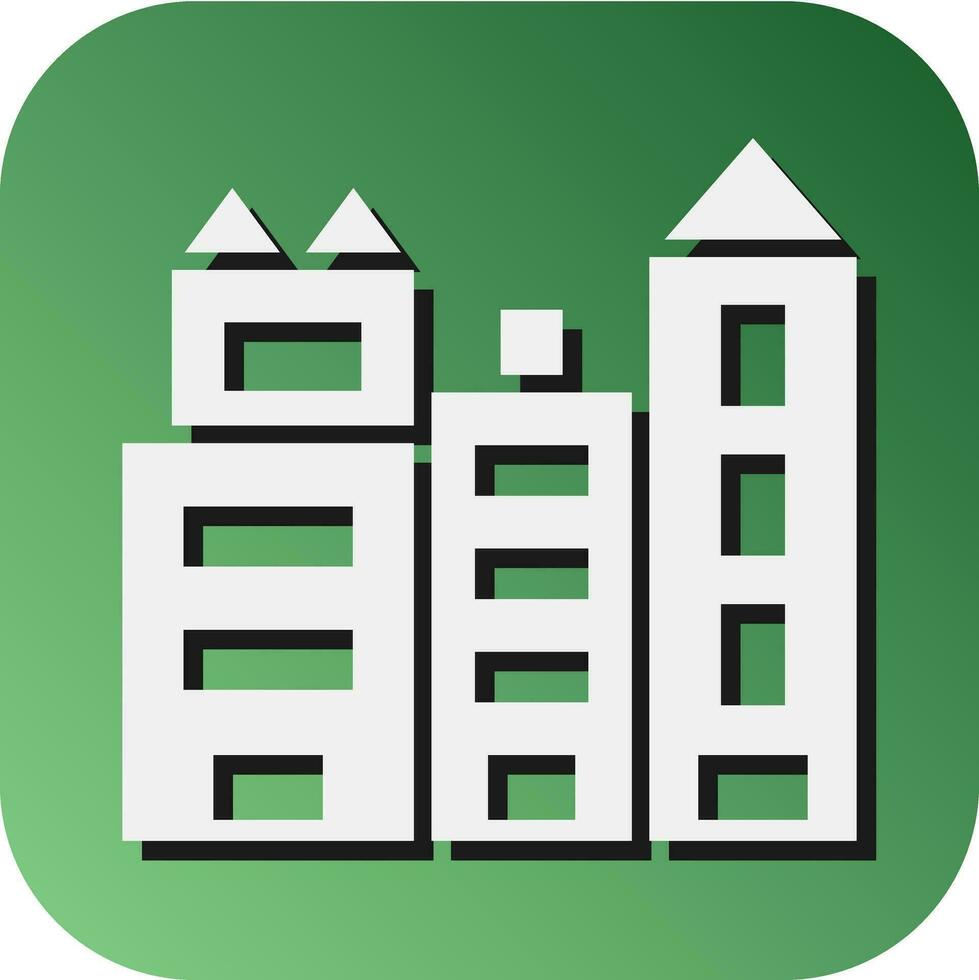 Cityscape At Dusk  Vector Glyph Gradient Background Icon For Personal And Commercial Use.