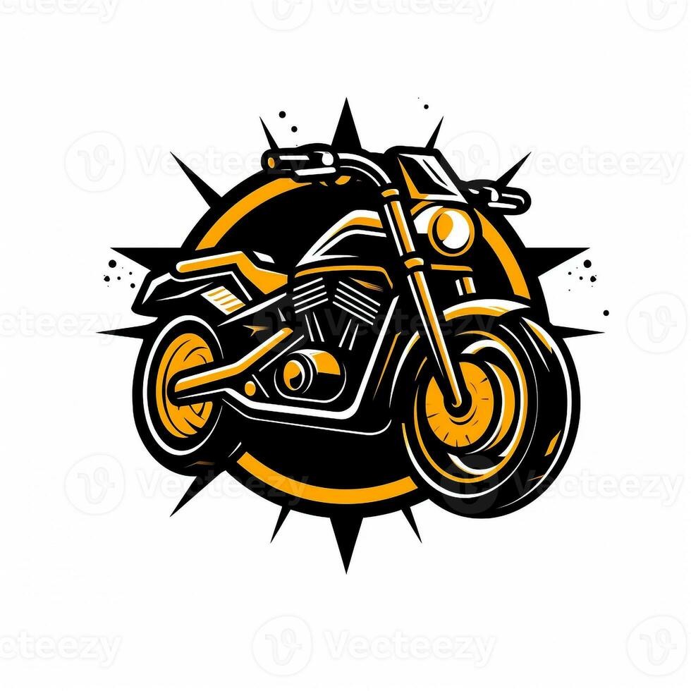 AI generated abstract logo of a motorcycle. Generative AI photo