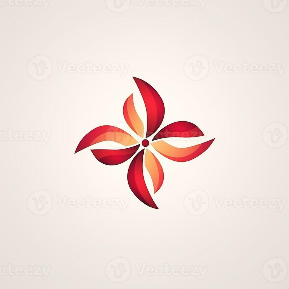 AI generated abstract logo of a flower. Generative AI photo