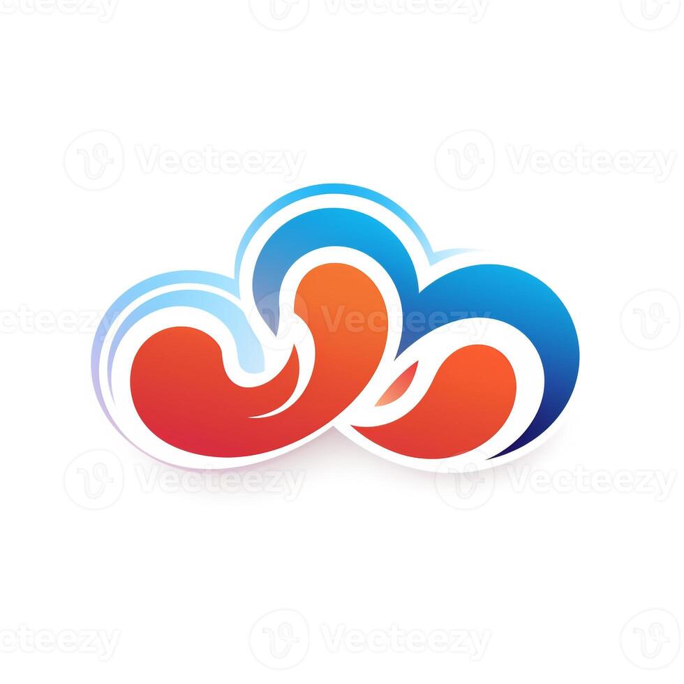 AI generated abstract logo of a cloud. Generative AI photo