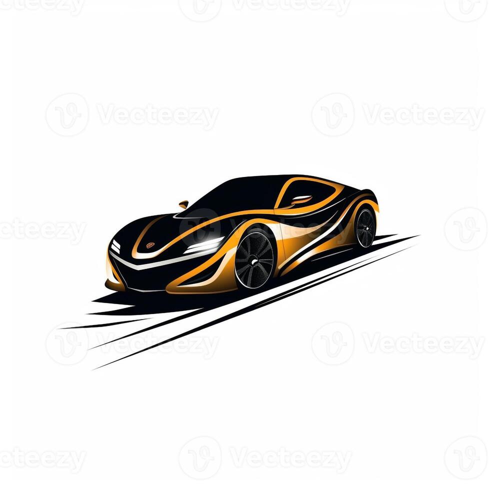 AI generated a trendy logo of a car. Generative AI photo