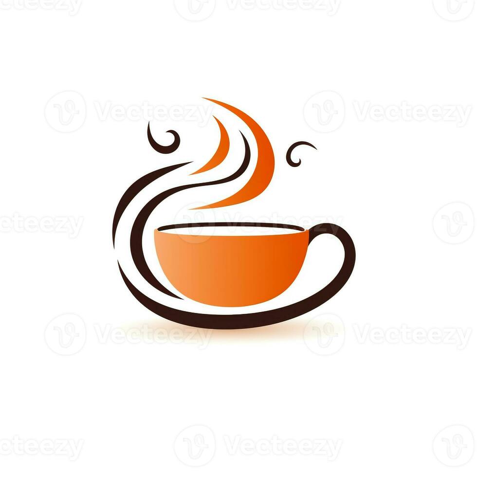 AI generated abstract logo of a coffeecup. Generative AI photo