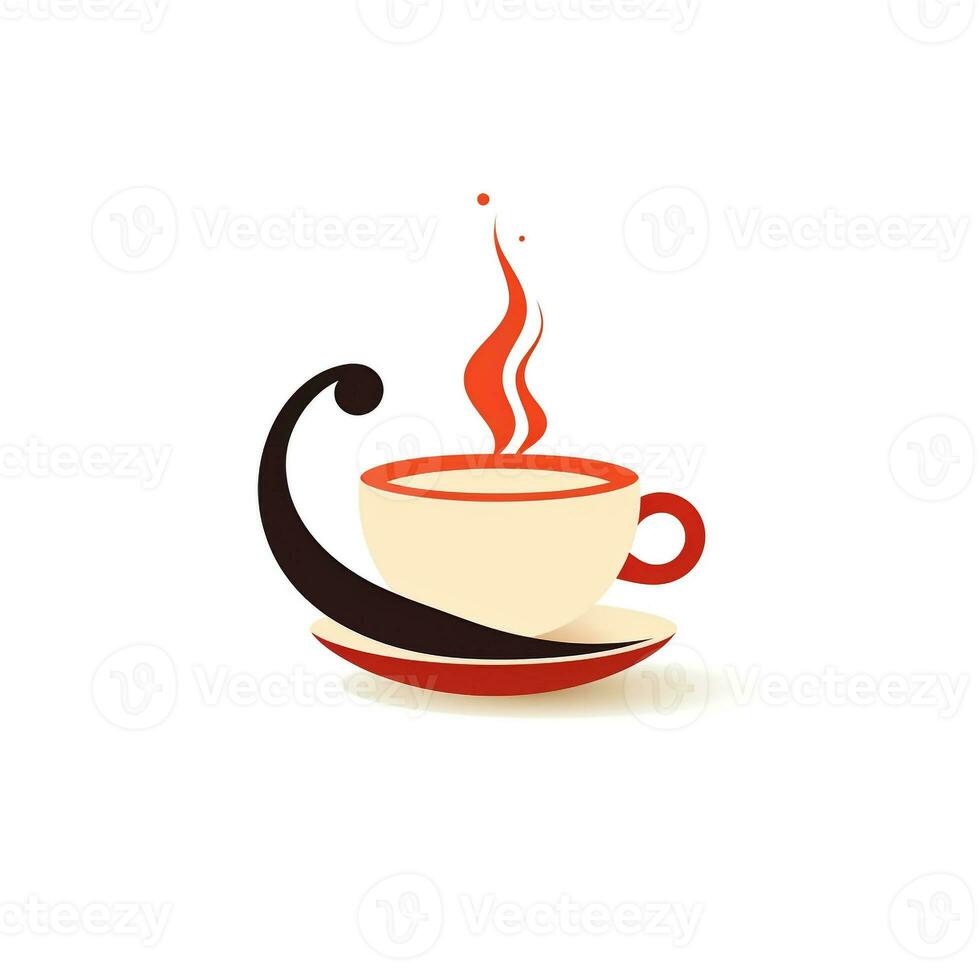 AI generated abstract logo of a coffeecup. Generative AI photo