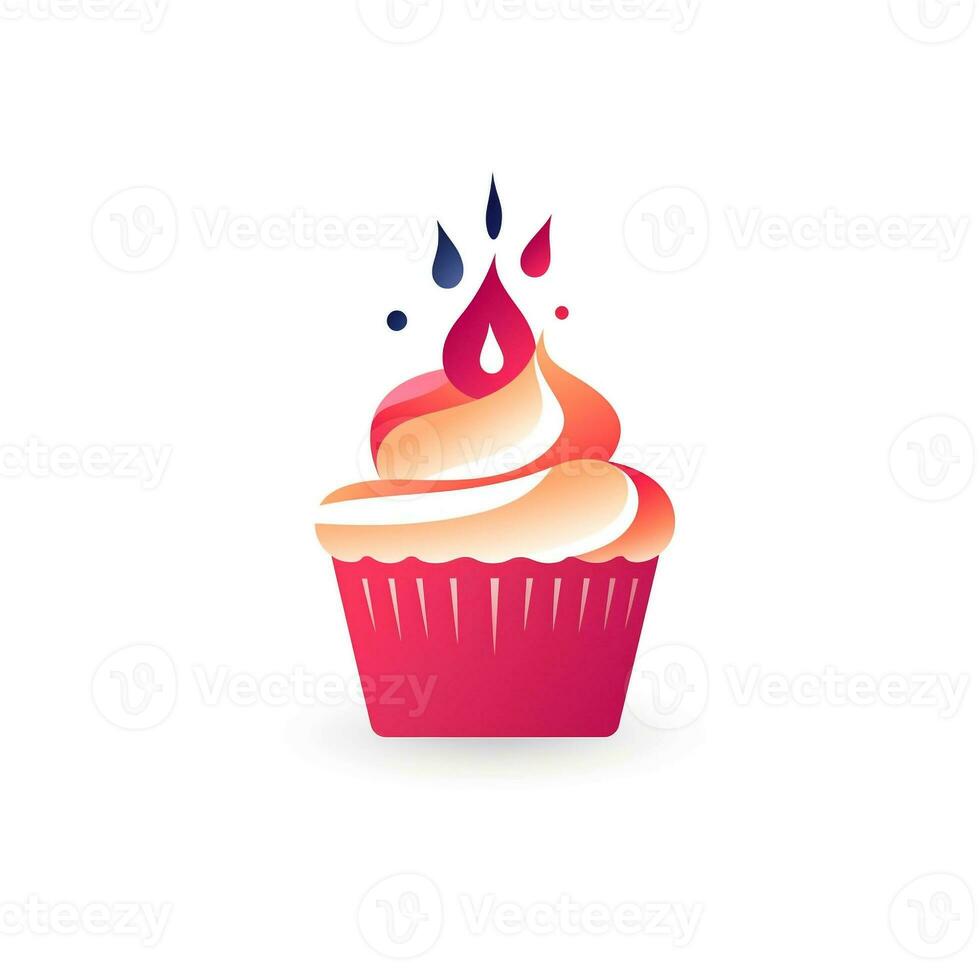AI generated abstract logo of a cupcake. Generative AI photo