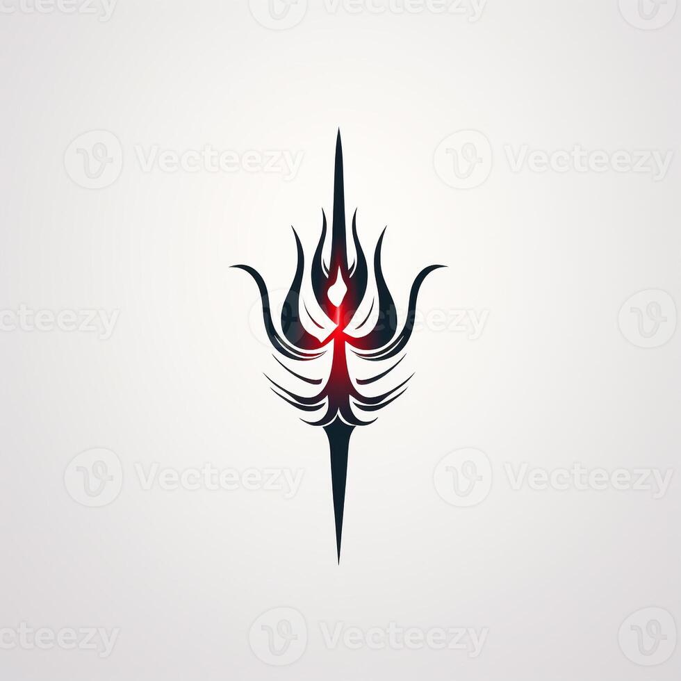 AI generated abstract logo of a sword. Generative AI photo