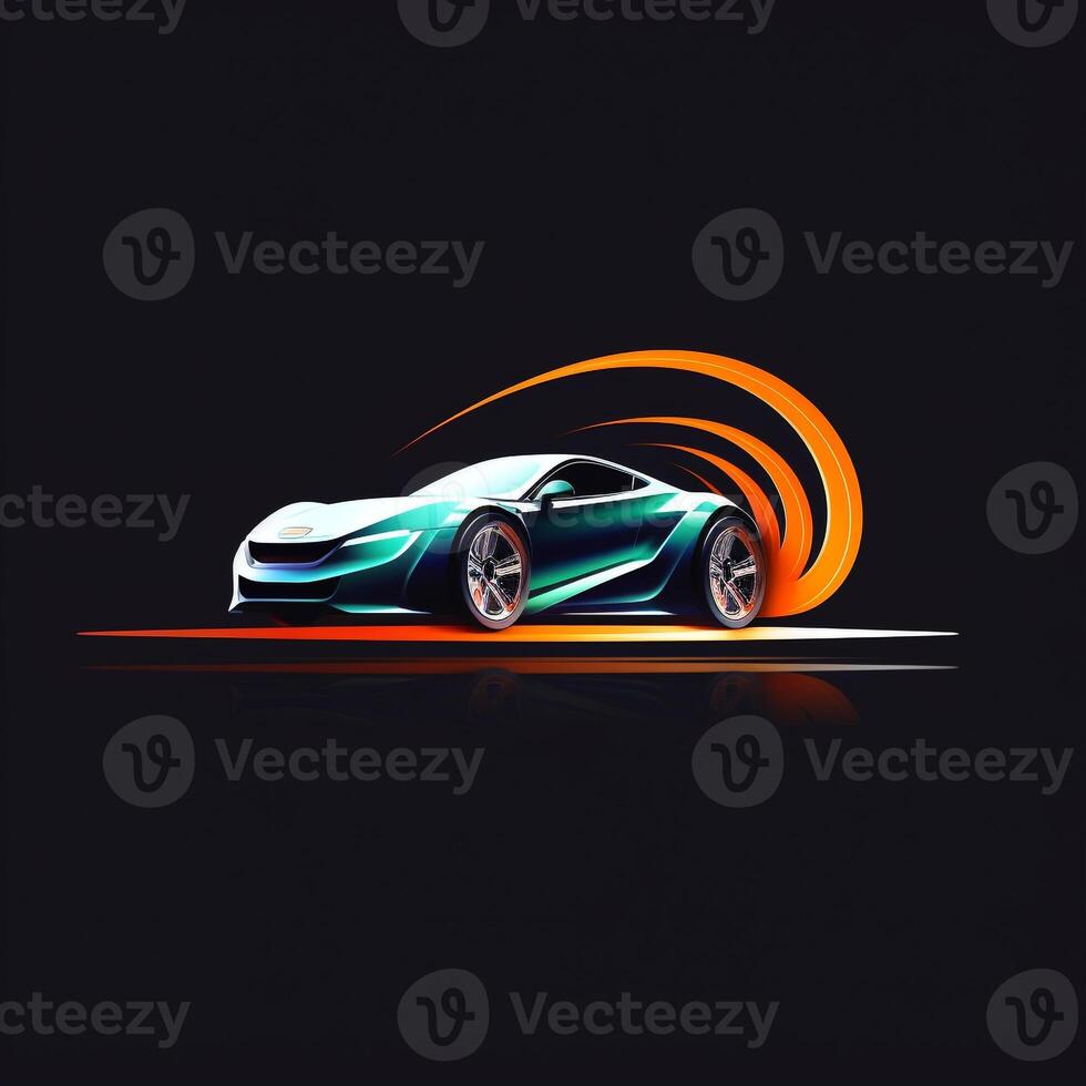 AI generated abstract logo of a car. Generative AI photo