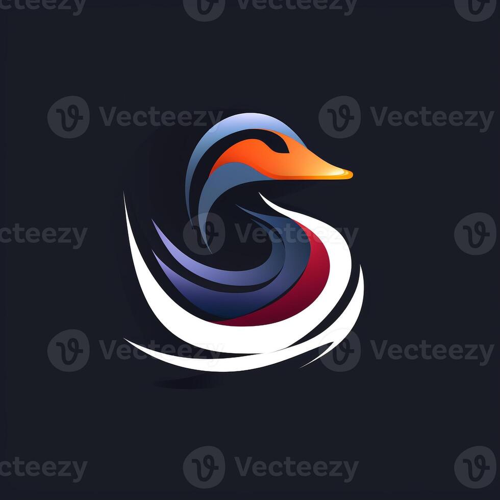 AI generated abstract logo of a duck. Generative AI photo