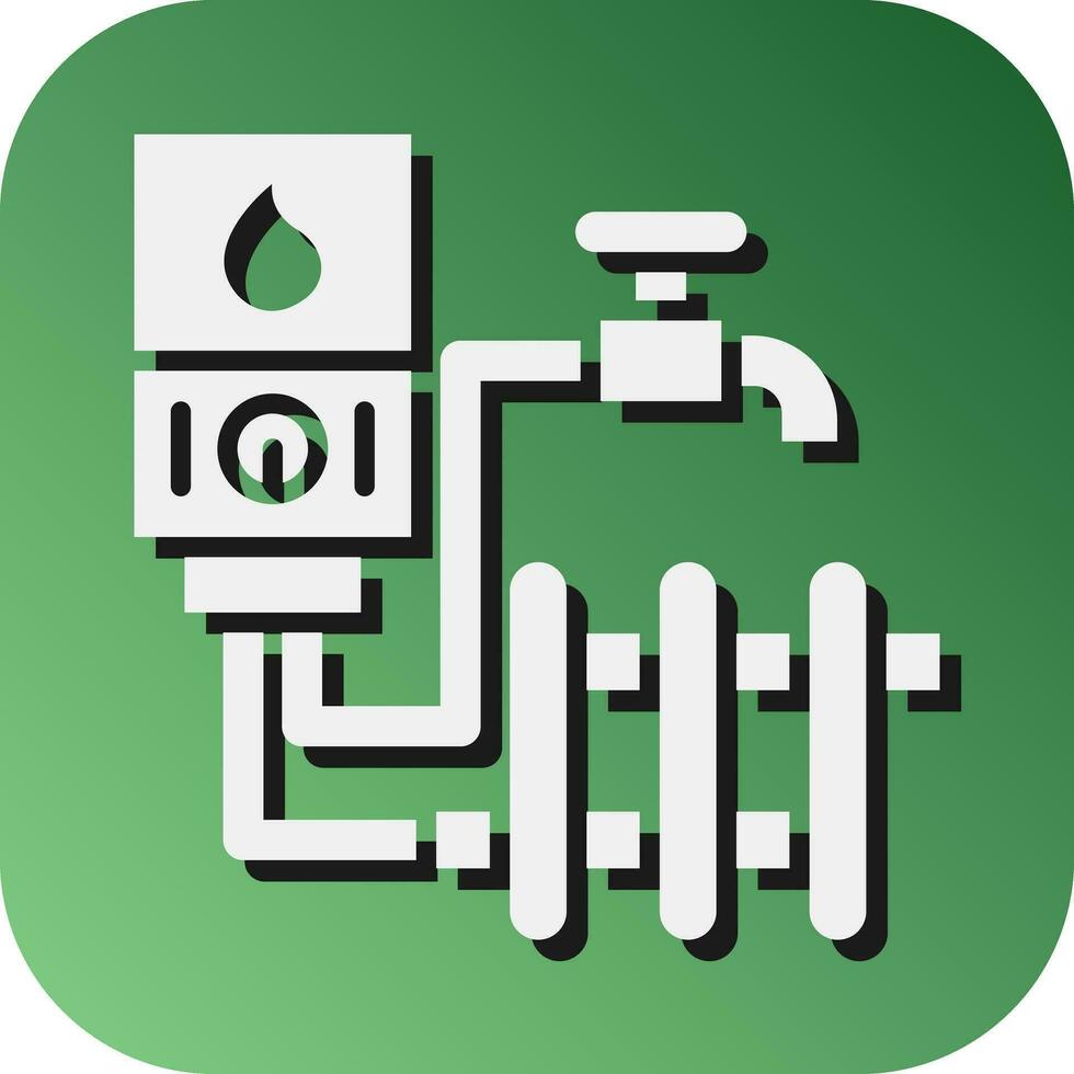 Heating System  Vector Glyph Gradient Background Icon For Personal And Commercial Use.