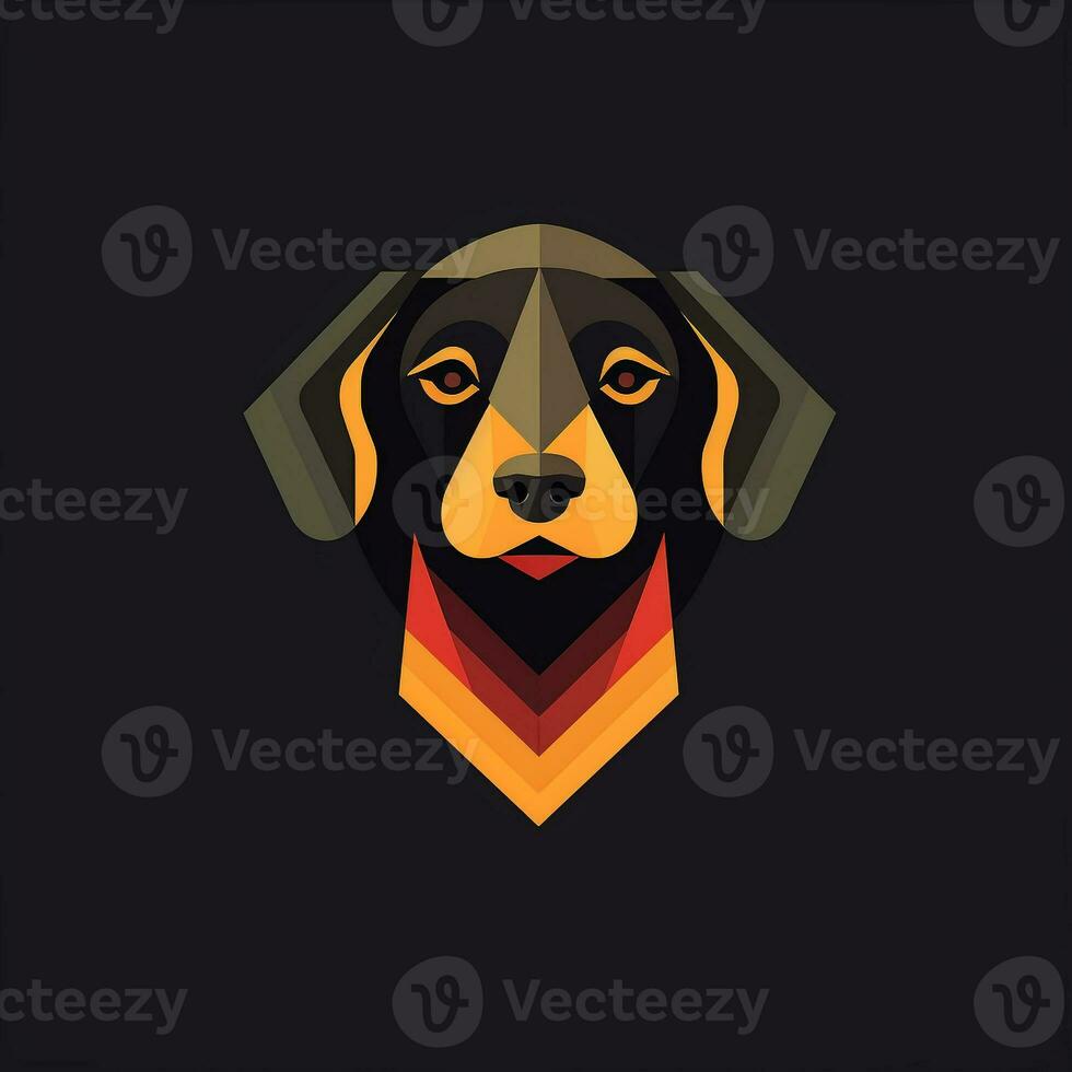 AI generated a flat vector logo of a dog. Generative AI photo